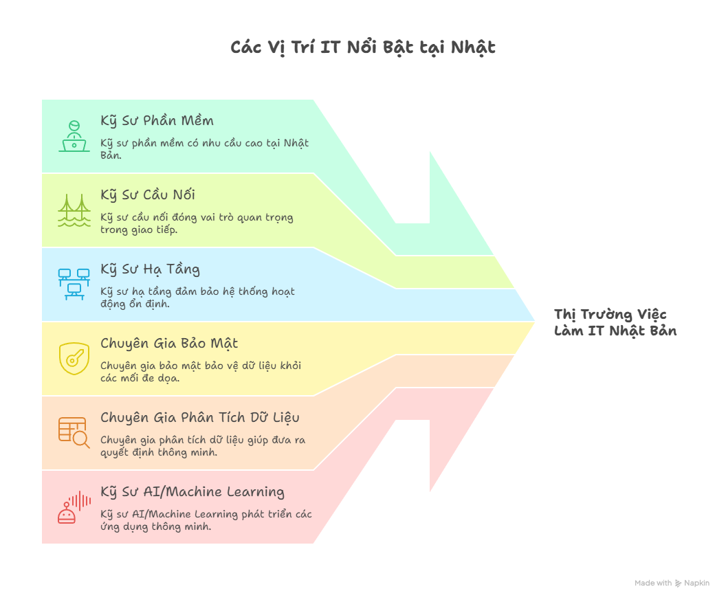 Các Vị Trí Công Việc IT Phổ Biến và Nhu Cầu Cao Tại Nhật Bản